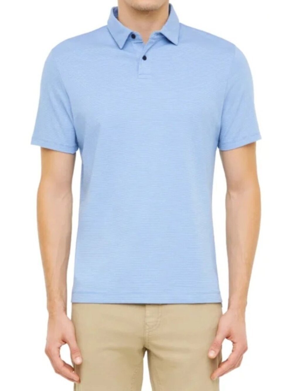 NWOT Banana Republic Men's Light Blue Polo Shirt 100% Cotton Short Sleeve